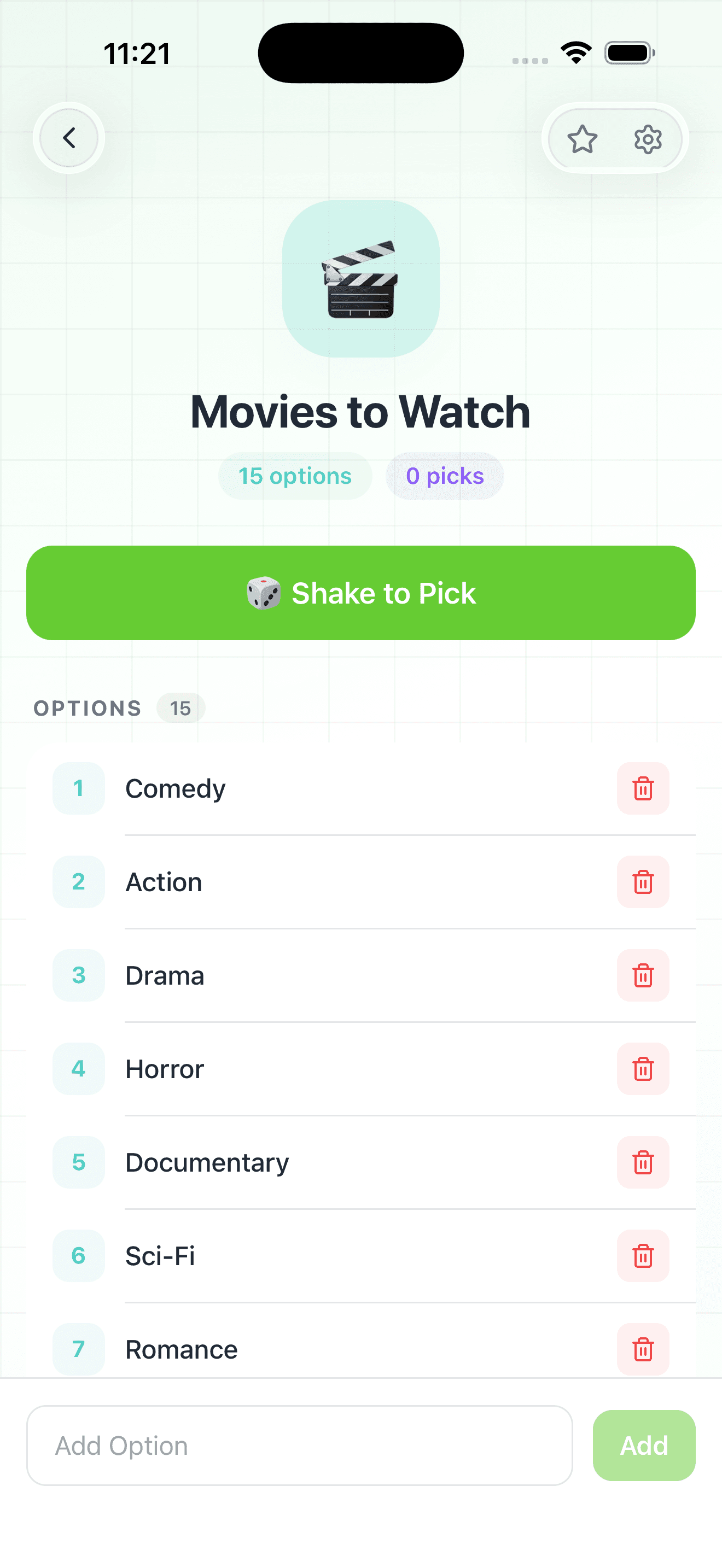 App Shake Screen